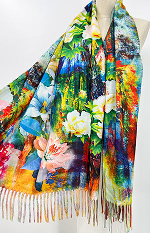 Frida Scarf Brights Mints I The Villa Collection