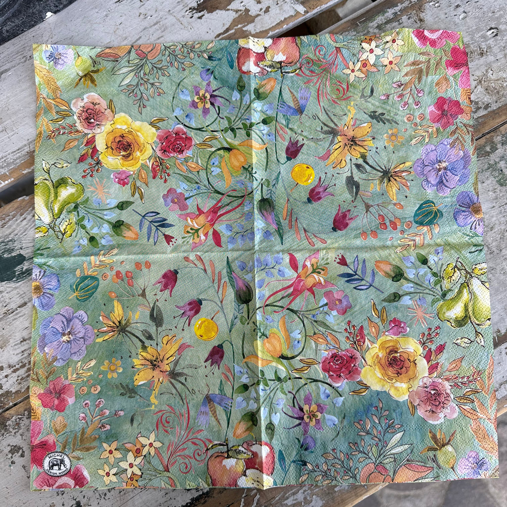 Jubilee Mint Flower Napkin for Decoupage