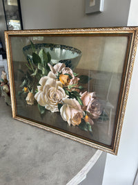 Vintage Floral picture with glass COLLECT ONLY