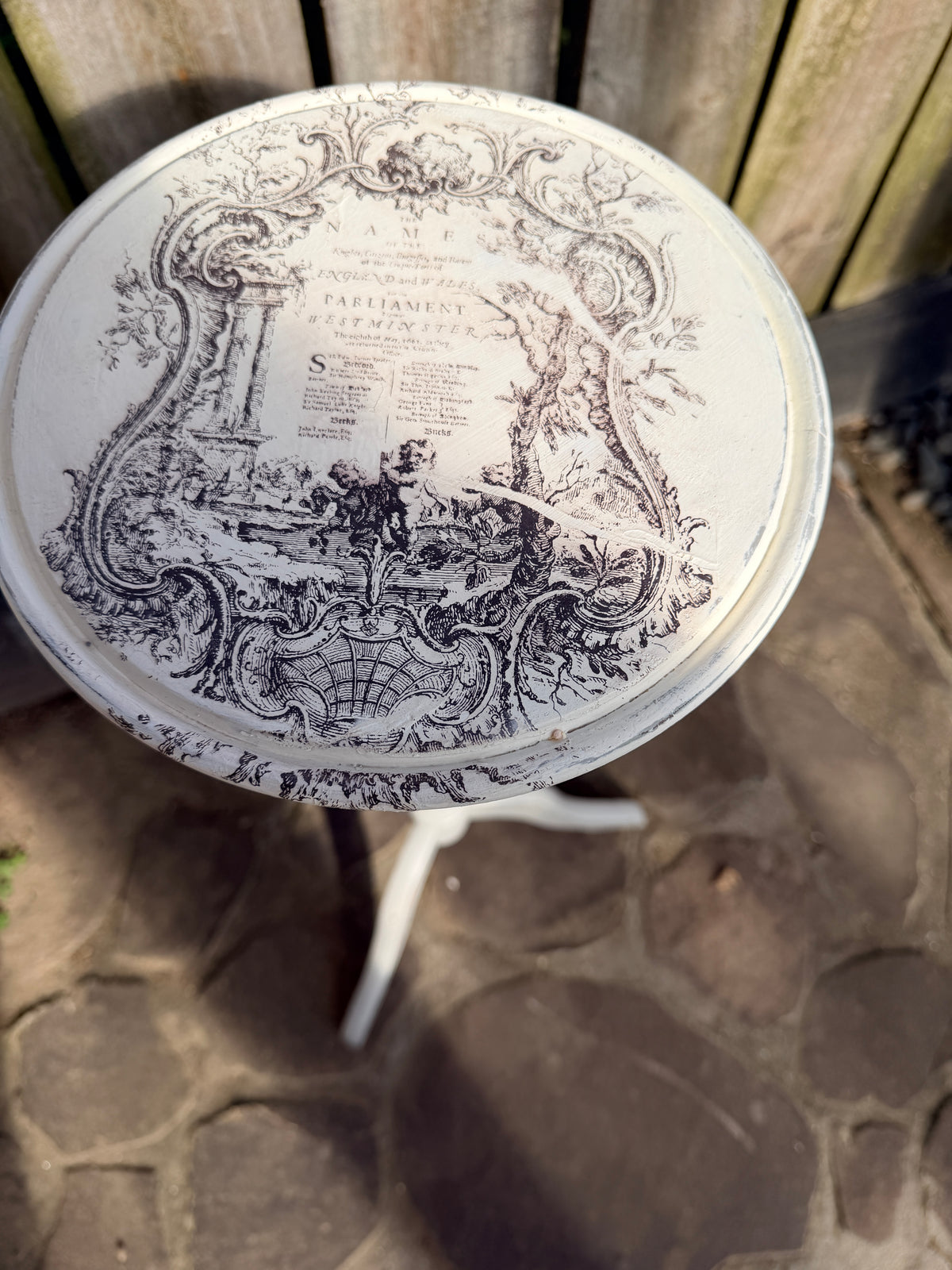 Shabby French look side table or stand tall