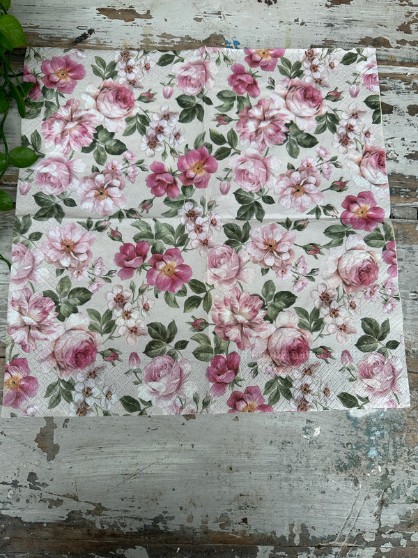 Old Fashioned Rose Stems Napkin for Decoupage