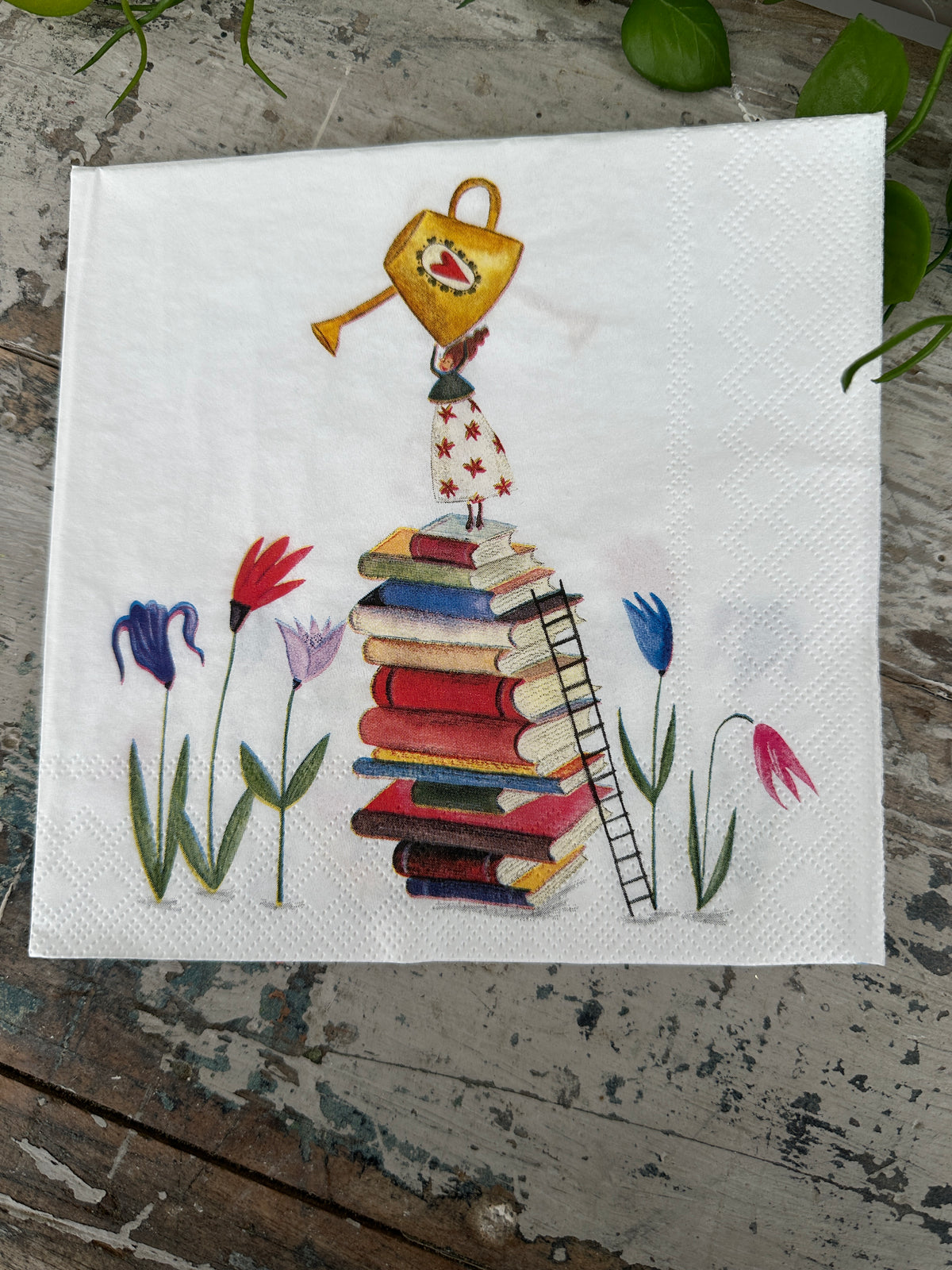Book Flower fairy Napkin for Decoupage