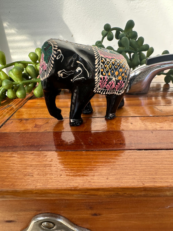 Small black wooden elephant