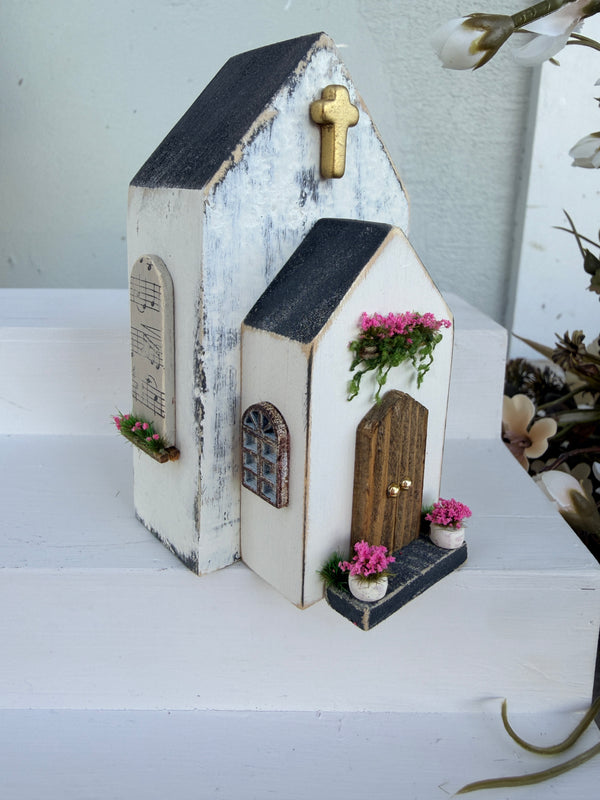 Miniature Handmade Church series pink floral
