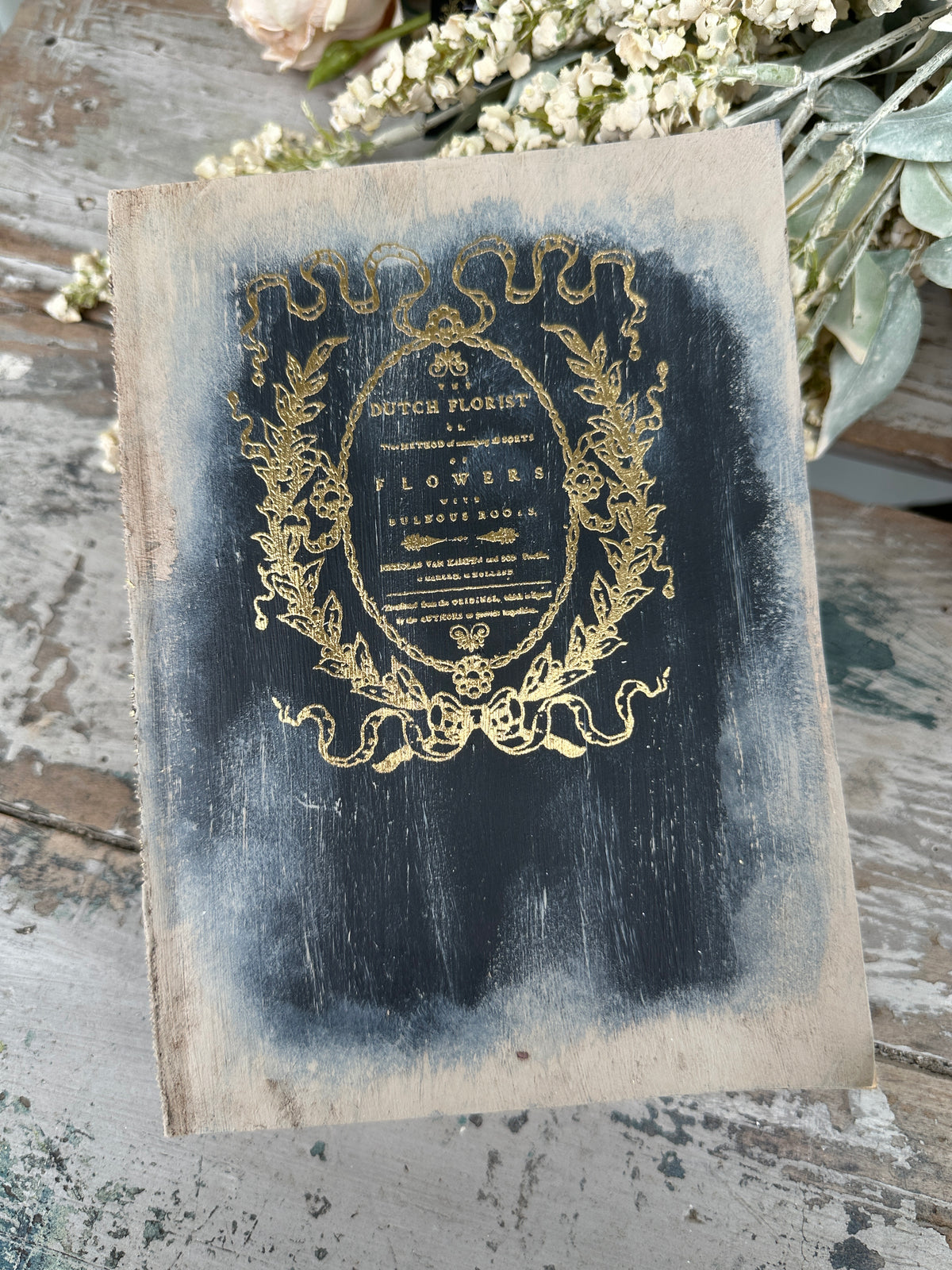Fusion cast iron Black & Gold Reworked decorative Book 