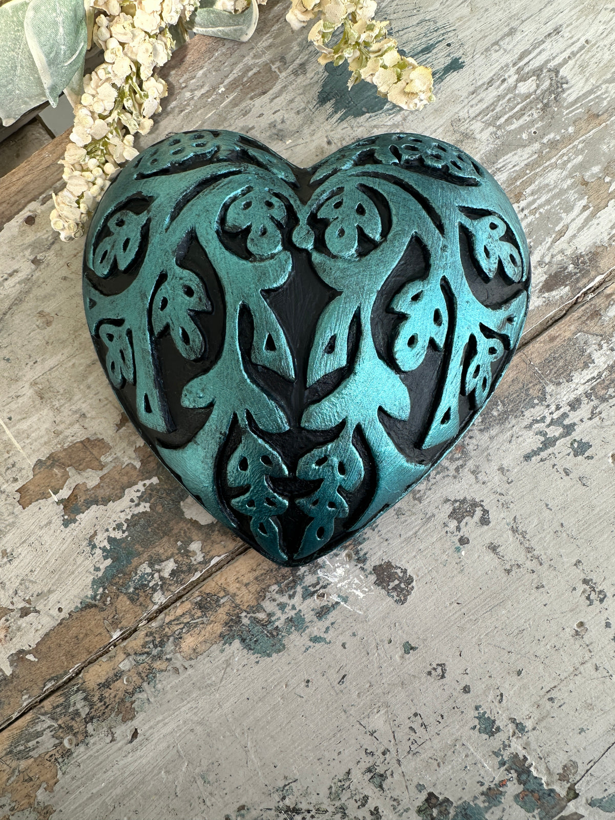 Wall heart Falling Leaves Kingfisher Blue