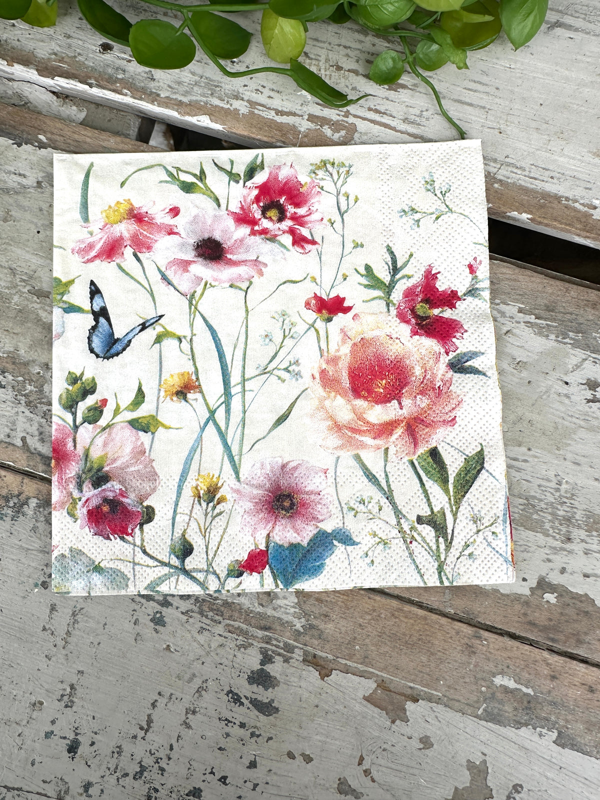 Wildflowers light Rose Napkin for Decoupage