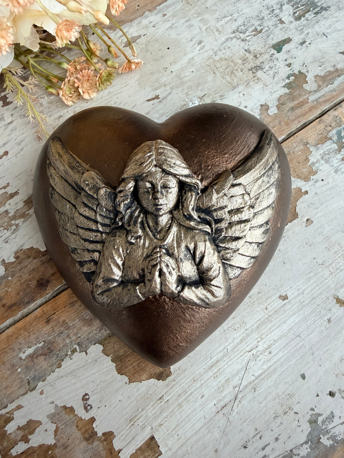 Wall heart Bronze & Gold Angel