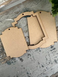 Elegant Frame 3 piece set Blank MDF shape 12cm