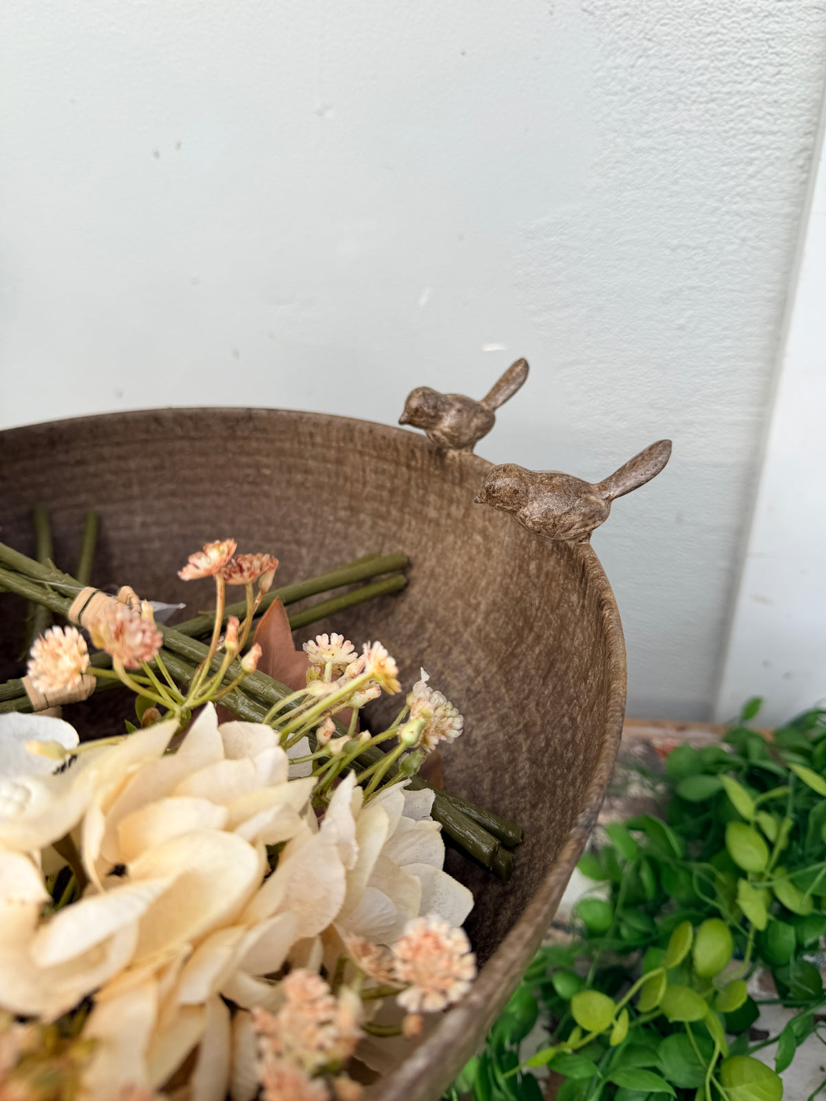 Metal Chalice with Birds Antique look