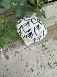 White & Blue teardrop bauble