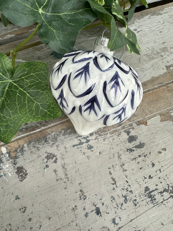 White & Blue teardrop bauble