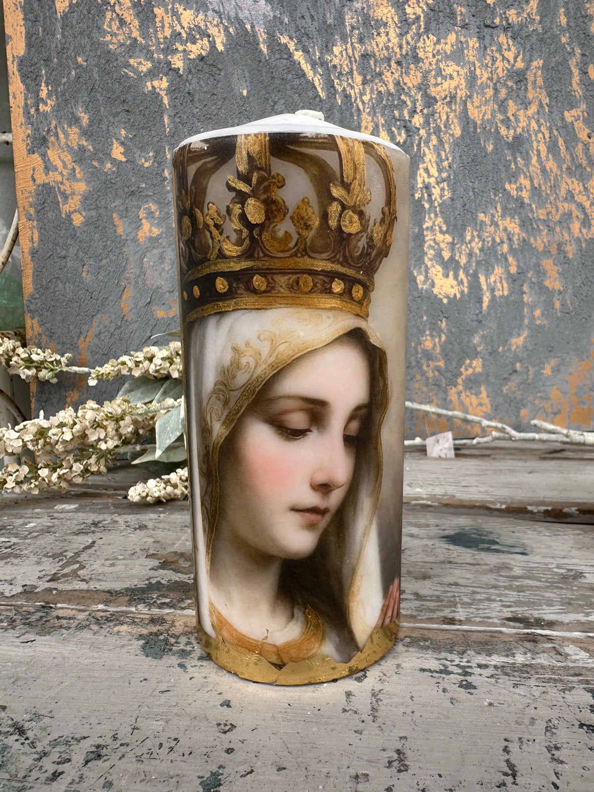 Our Lady of Grace Candle Tall