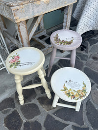 Stool table French Cream & Floral