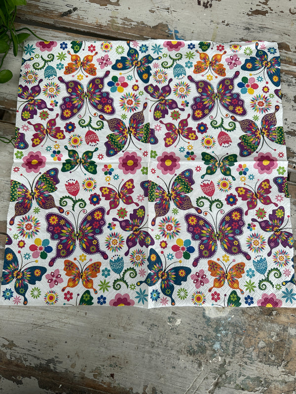 Boho Butterflies Napkin for Decoupage