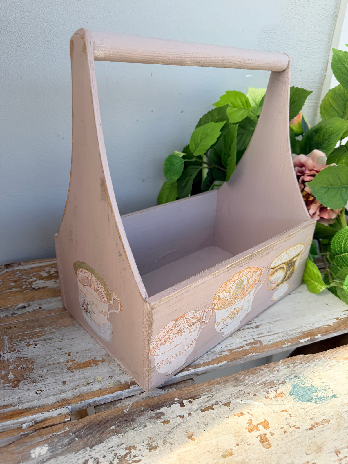 Crockery Tote wooden caddy