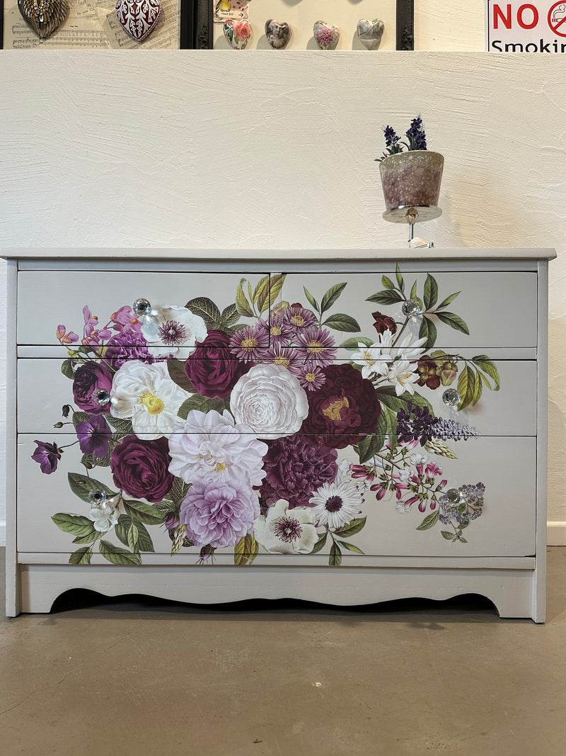 Calicut Chest of Drawers with Garden Transfer