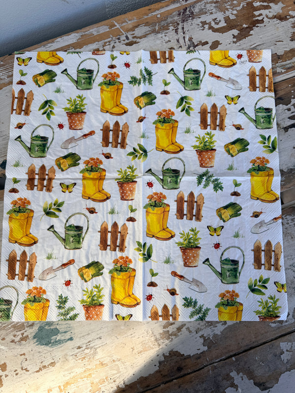 Gardening Napkin for Decoupage