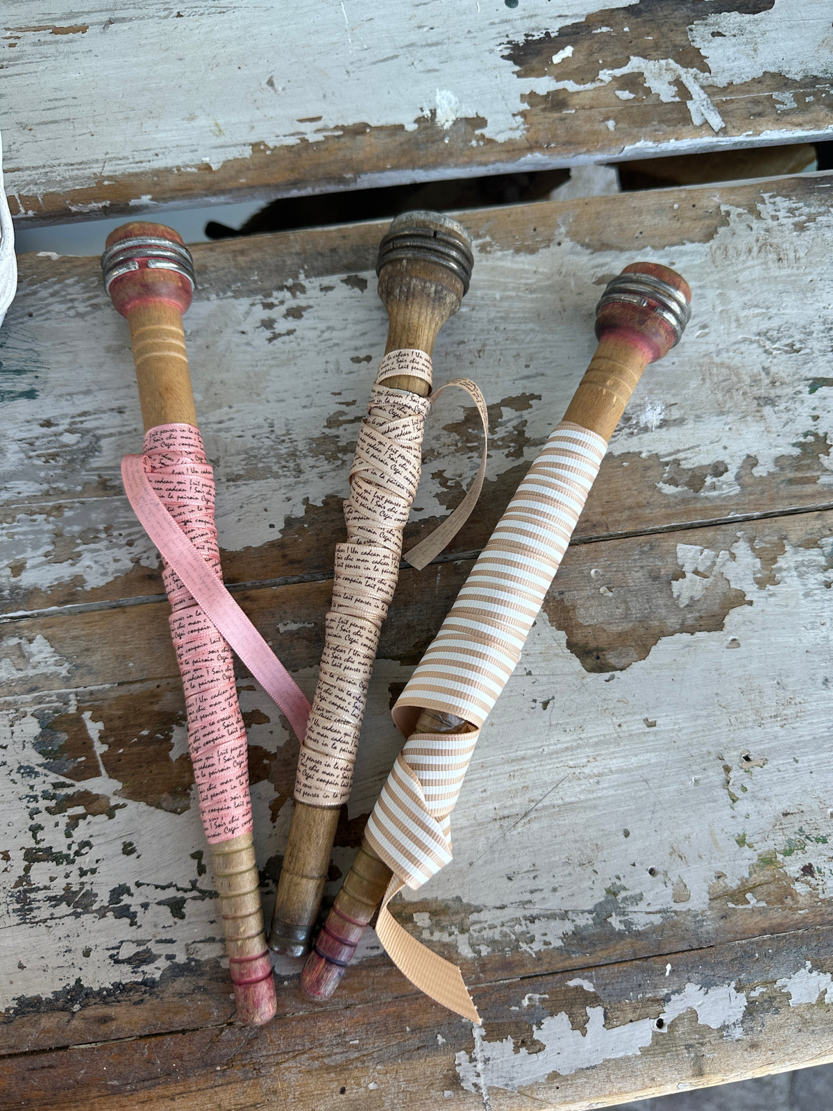 Vintage cotton Spoolie  with ribbon sold individually