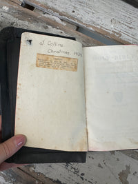 The Holy Bible  Vintage Book black w red gold pages