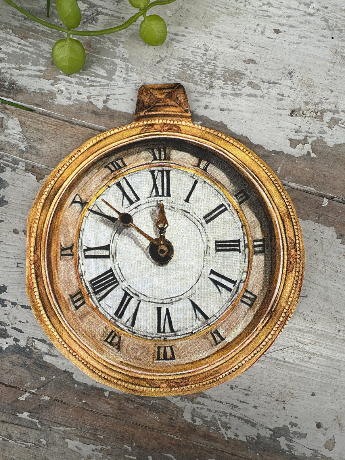 Gold Clock  Napkin for Decoupage
