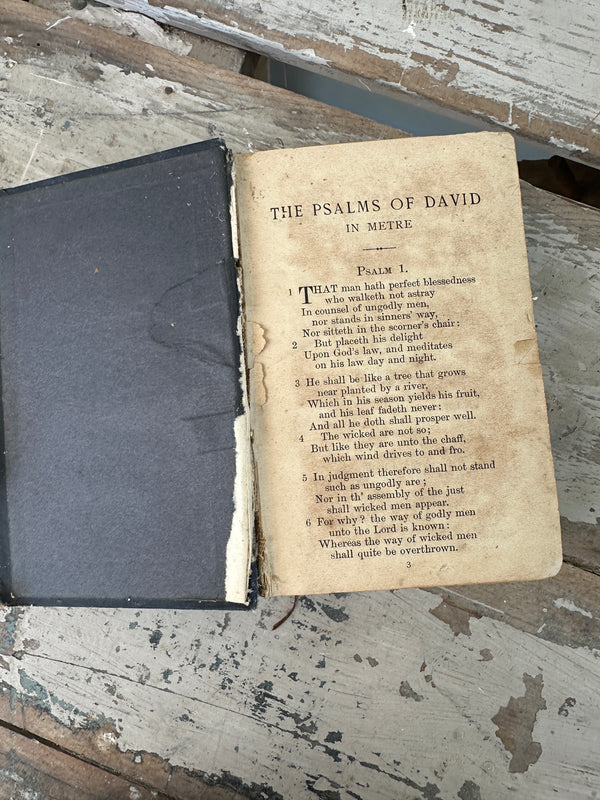 The Psalms Church Hymnary Vintage Book blue w gold pages