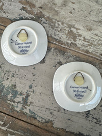 Blue & White mini plates hanging set of two by Gunnar Nylund