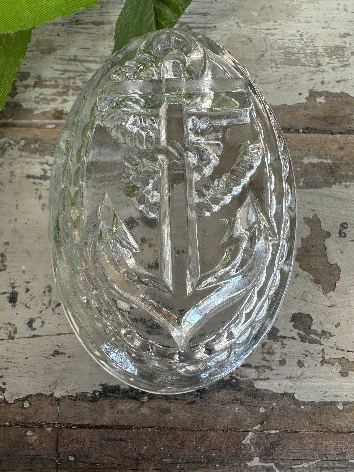 Vintage glass Anchor jelly mould