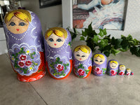 Set of 8 Purple Nesting Dolls