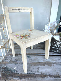 Small Cream chair with transfers for decor