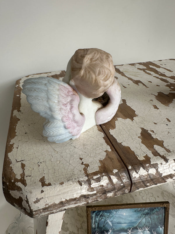 Ceramic Angel Head with scroll