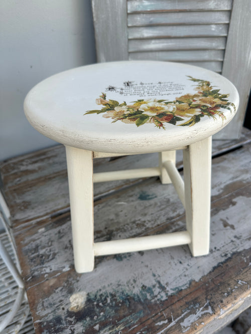 Mini Stool table Peony & Floral