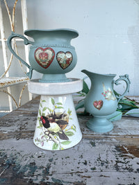 Jug French Eggshell and hearts