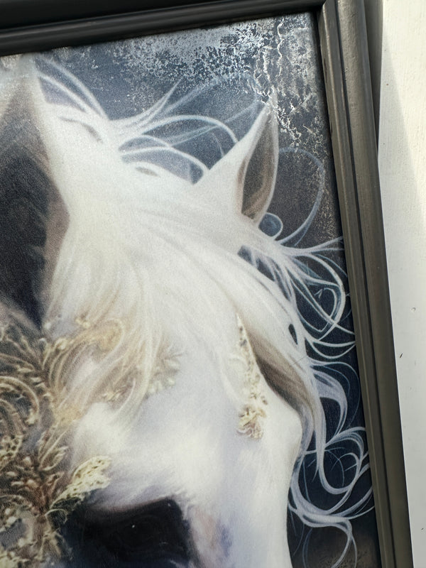 Spirit Horse large framed decoupage w non reflective glass