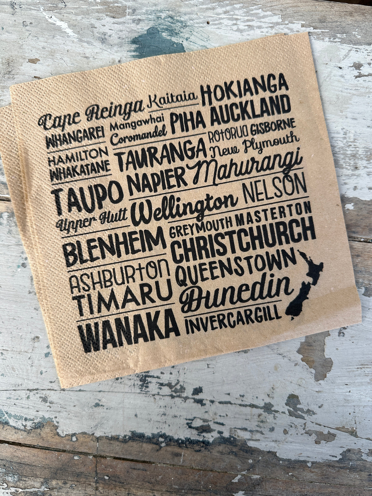 NZ Towns Napkin for Decoupage
