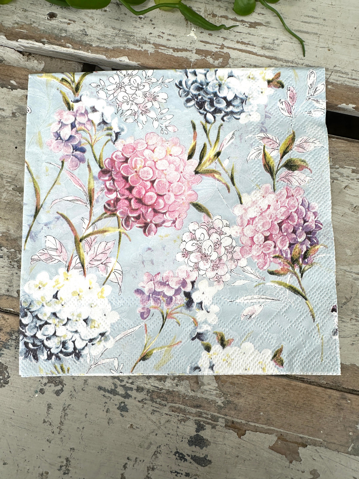 Blue Hydrangea Napkin for Decoupage