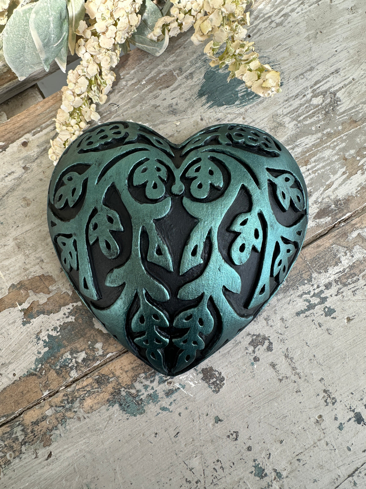 Wall heart Falling Leaves Moon Shadow Petrol