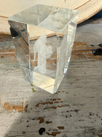 3D Mary and Baby Crystal Paperweight Laser-Etched Glass Keepsake