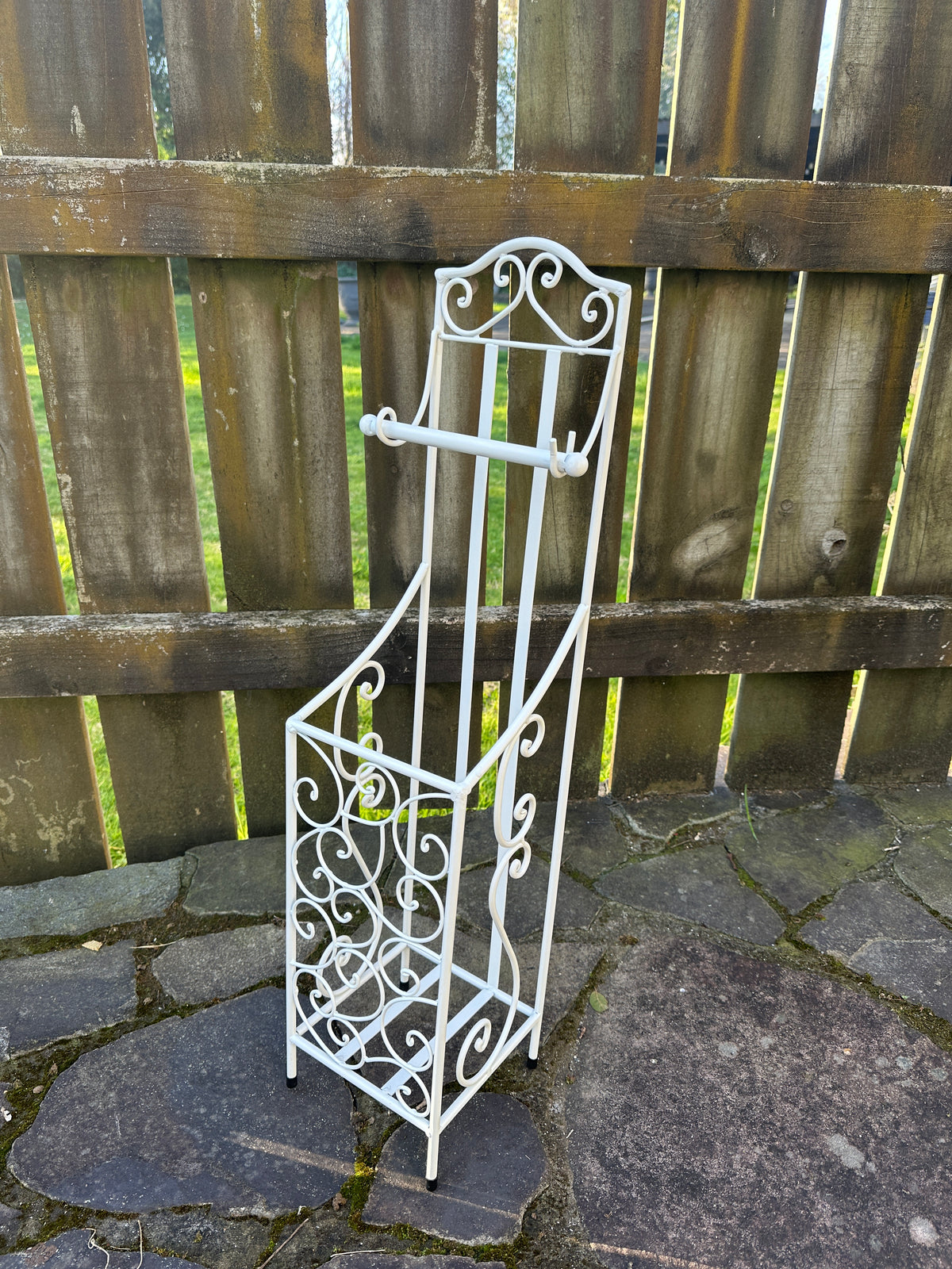White Filigree Toilet Roll Holder Collect only