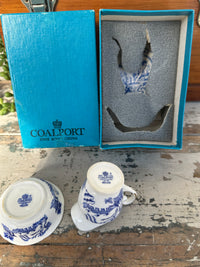Coalport Willow B&W miniatures set boxed