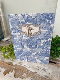 Book Box Peacock Blue & White 