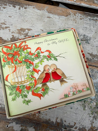 Vintage Christmas Card in box - choose your design