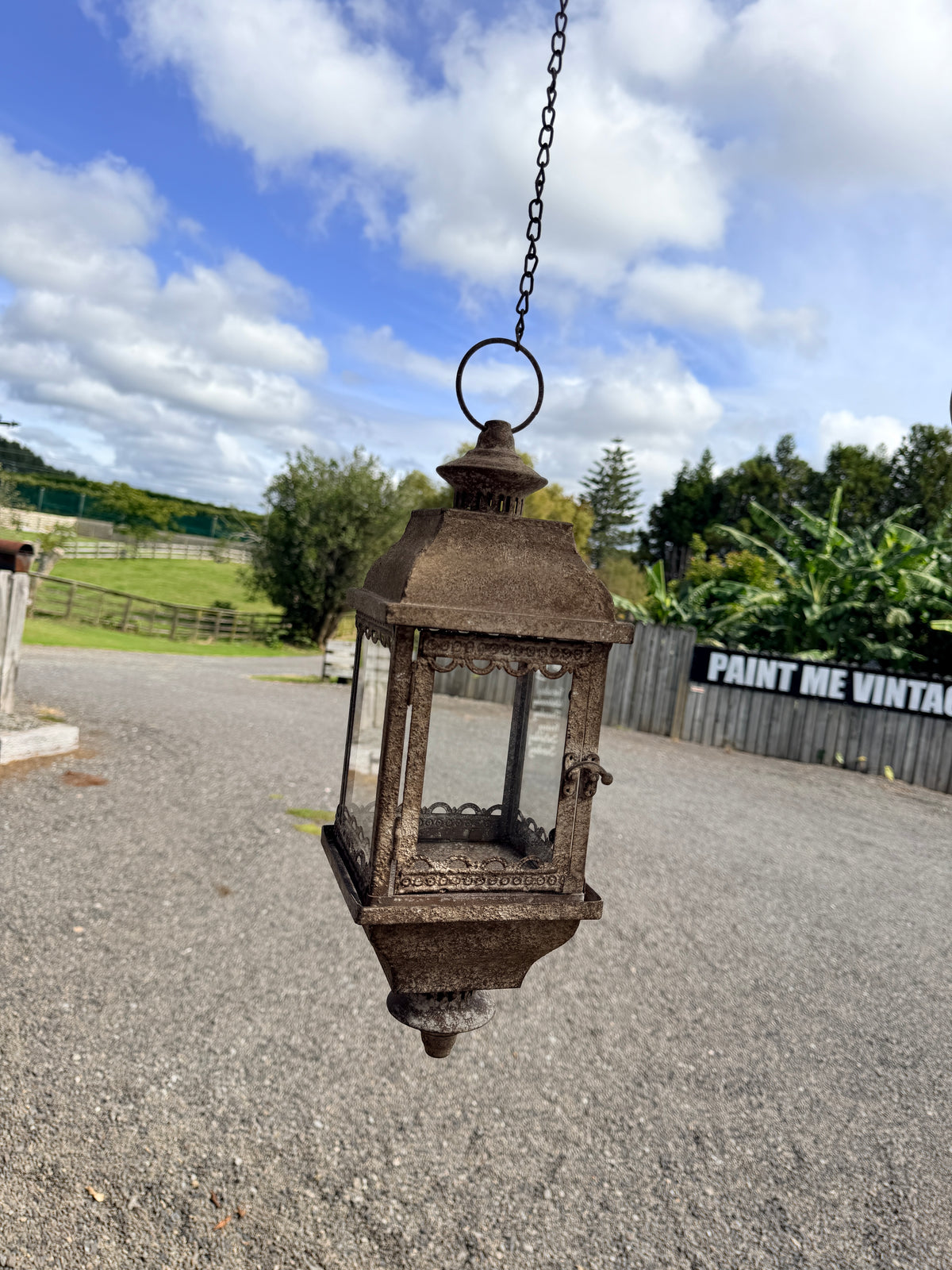 Metal Antique style hanging lantern