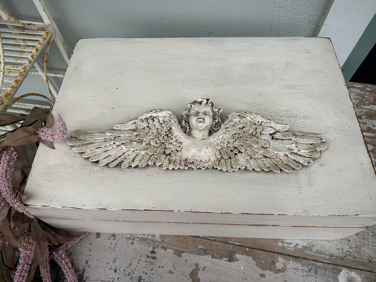 Angelic large Box chippy milk painted COLLECT OR GET COURIER QUOTE