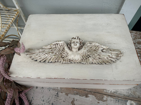 Angelic large Box chippy milk painted COLLECT OR GET COURIER QUOTE