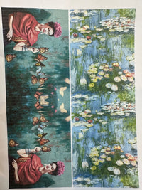 Frida and Butterflies Scarf Teal & Artwork I The Villa Collection