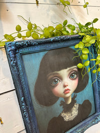 Cosette Artwork in Blue & Turquoise metallic frame
