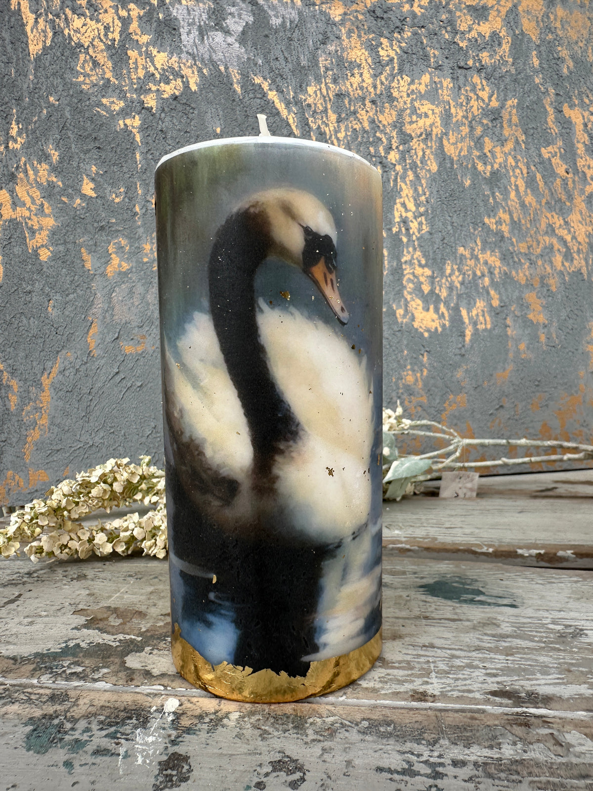 Swan Candle Tall