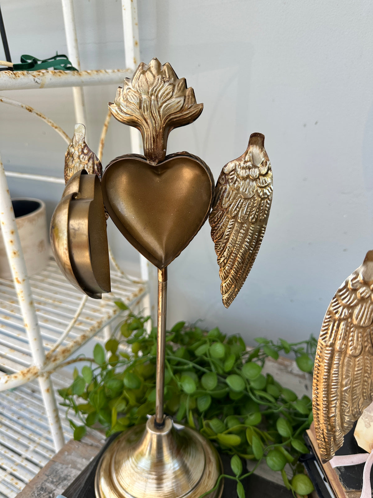 Milagro Heart Locket with wings on Stand