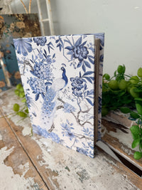 Book Box Peacock Blue & White 